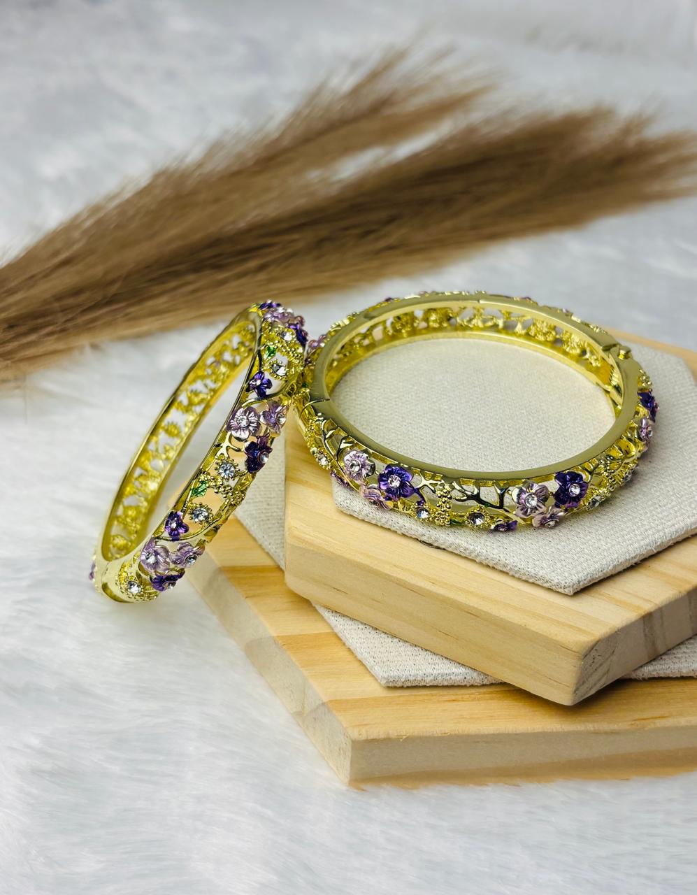 Royal Petals Enamel Bangle (Price per piece)