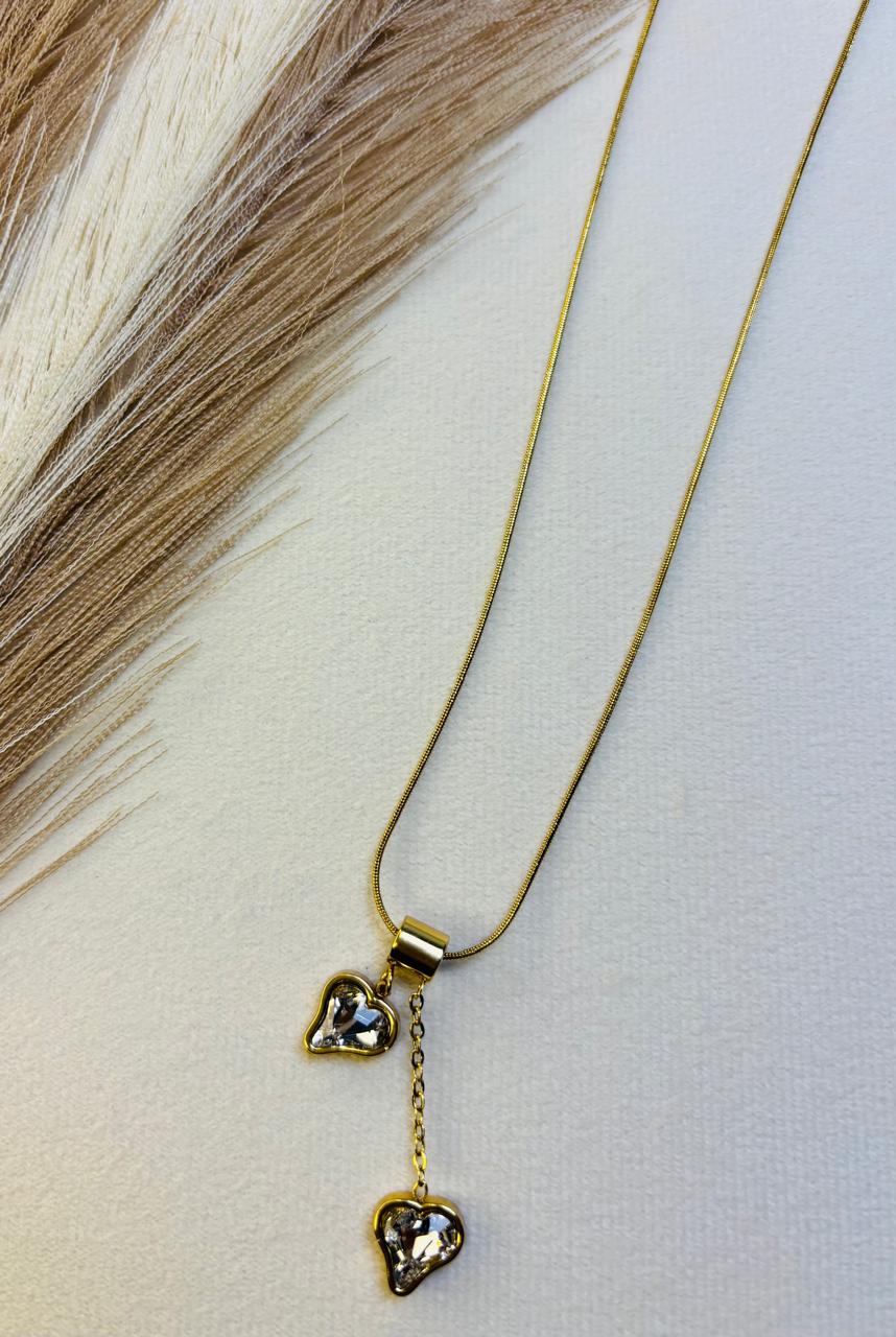 Duo Double Heart Chain