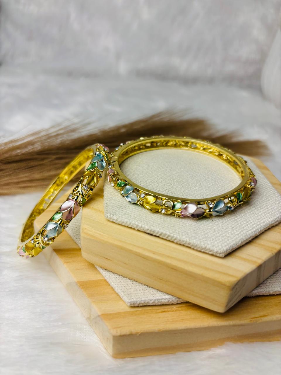 Pastel Petals Enamel Bangle (Price per piece)