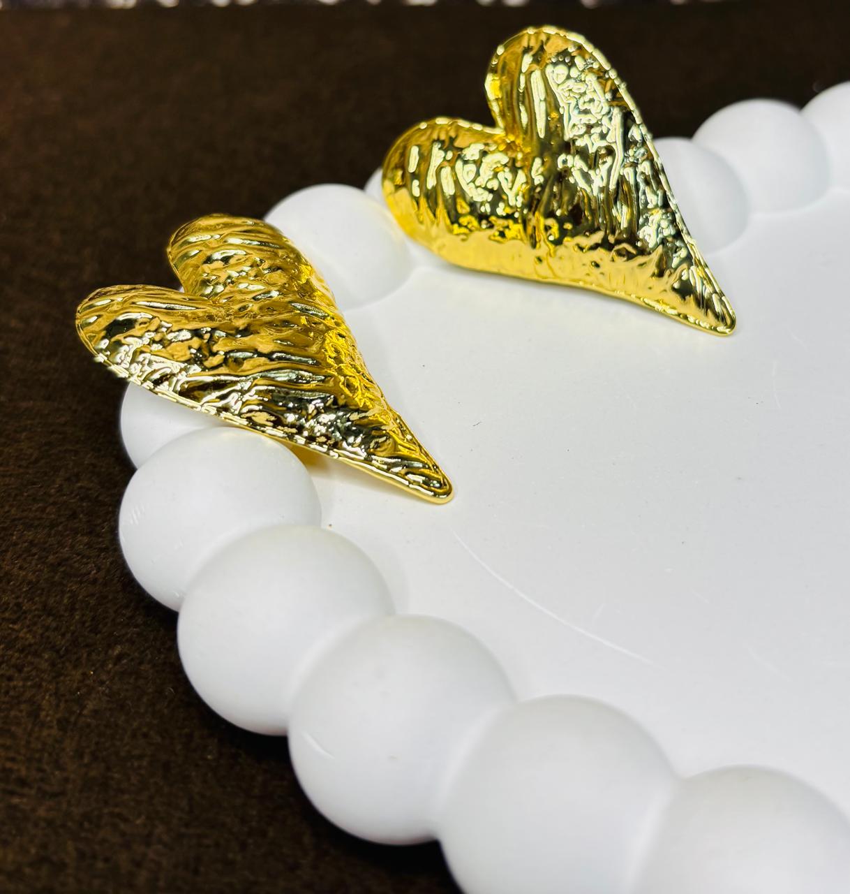 Gold Heart Studs